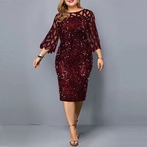 Burgundy Plus Dress